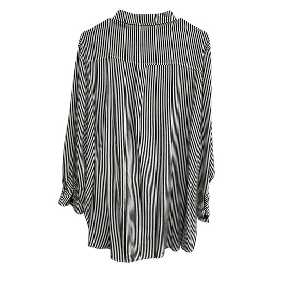 Solitaire Womens Stripe Button-Down Oversized Shirt Sz 1X - Picture 2 of 9